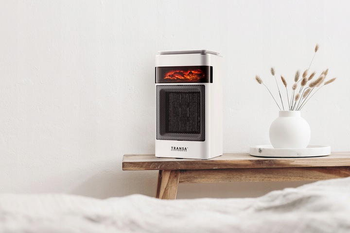 Termowentylator Grzejnik ceramiczny FARELKA Efekt Płomienia Panel LCD