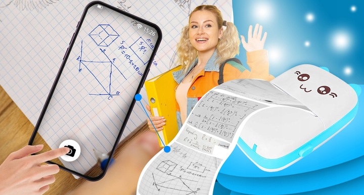 MINI DRUKARKA TERMICZNA DRUKUŚ ORYGINALNY PRZENOŚNA DO ZDJĘĆ KOTEK 11 ROLEK