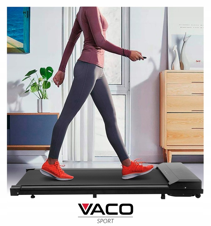 Bieżnia (Walking pad) VACO z wyświetlaczem LED i zdalnym sterowaniem.