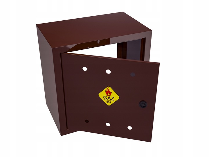 SKRZYNKA GAZOWA 60x60x25 SZAFKA STANDARD NA ZAWÓR GAZ KOLOR BRĄZOWY