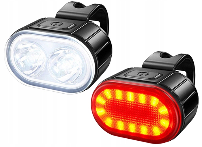 ZESTAW LAMPEK ROWEROWYCH LAMPKI DO ROWERU LAMPKA PRZÓD I TYŁ USB KOMPLET