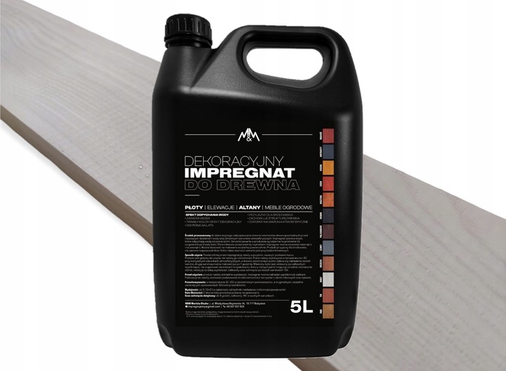 IMPREGNAT farba do drewna biały 5l Z WOSKAMI