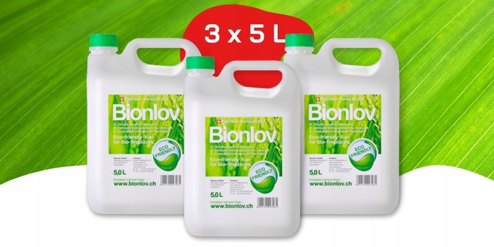 Biopaliwo Płyn do biokominków bio paliwo do kominka Bionlov 15L (3 x 5