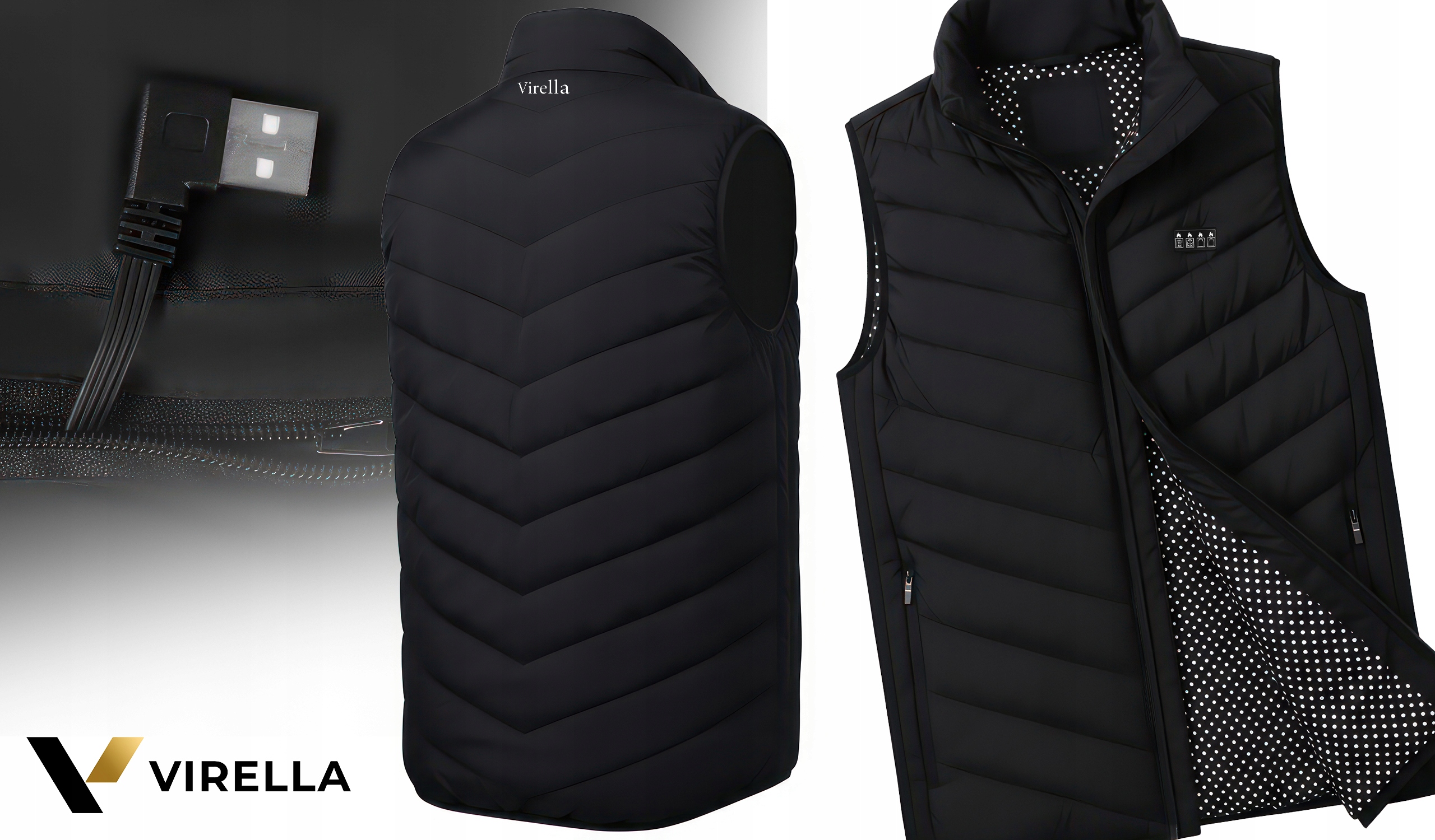 KAMIZELKA PODGRZEWANA OGRZEWANA 21 STREF USB XL MĘSKA BEZRĘKAWNIK POWERBANK