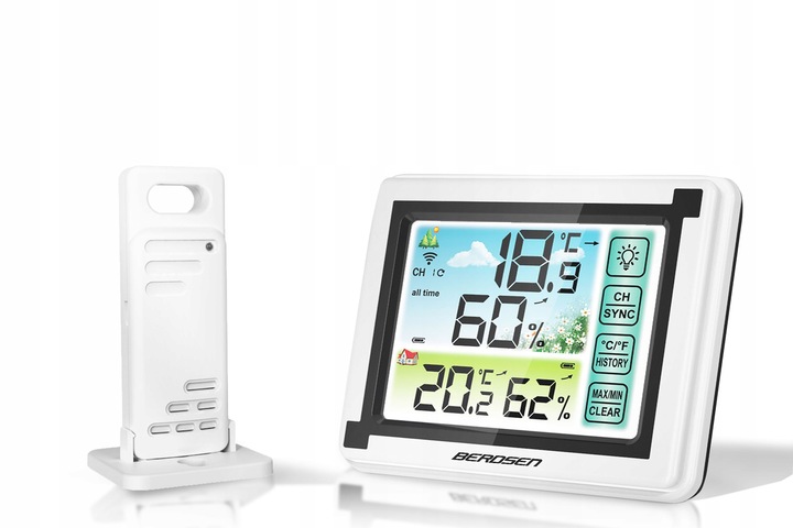 BEZPRZEWODOWA STACJA POGODOWA POGODY HIGROMETR + CZUJNIK