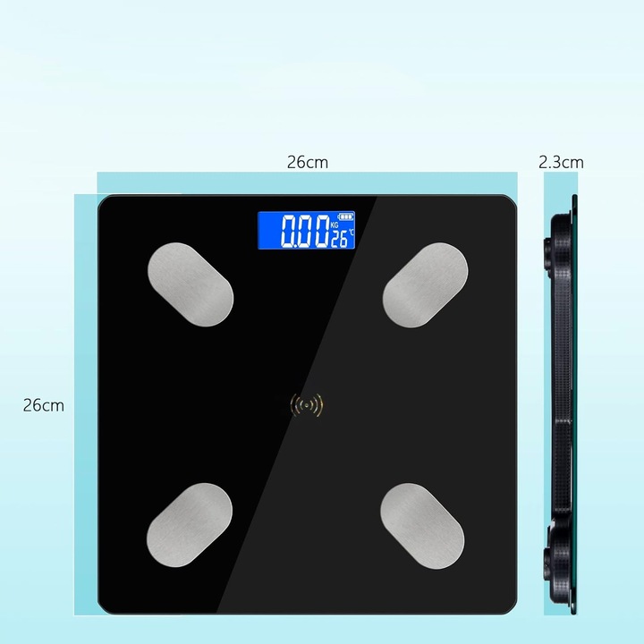 INTELIGENTNA WAGA ŁAZIENKOWA bluetooth inteligentna analityczna SMART SLIM