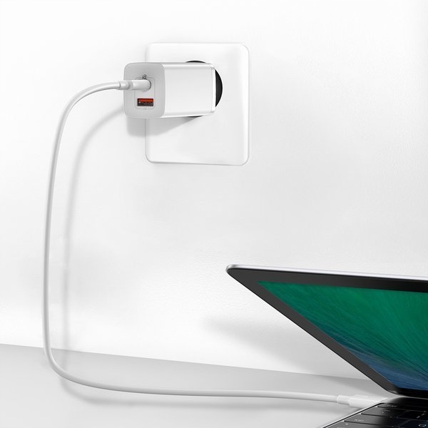Ładowarka sieciowa Baseus GaN2 USB-A, USB-C PD, QC, zasilacz, kostka 65W