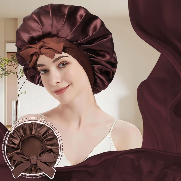 Jedwabny Czepek Do Spania Satynowy czepek na włosy do spania z opaską