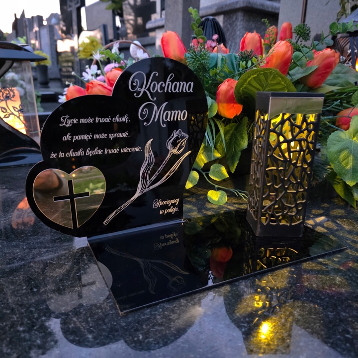 ZNICZ SOLARNY z Grawerem Wieczna Lampka Latarenka LED STATUETKA dla