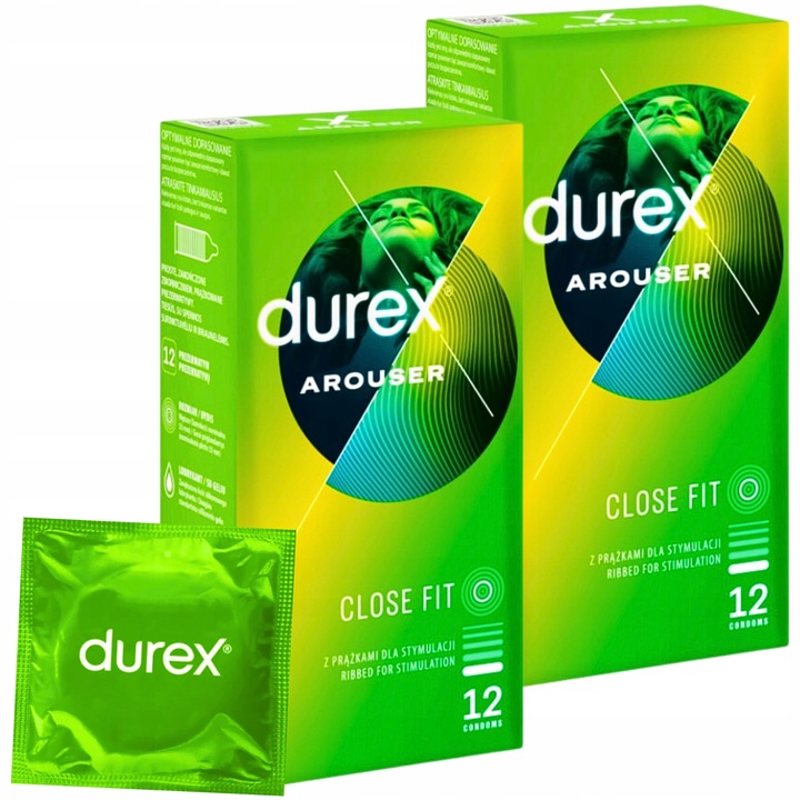 PREZERWATYWY DUREX AROUSER prążkowane dopasowane nawilżane 24 sztuki