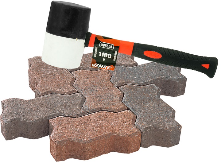 MŁOTEK GUMOWY BRUKARSKI BLACHARSKI DO KOSTKI BRUKOWEJ 1100g FIBERGLASS