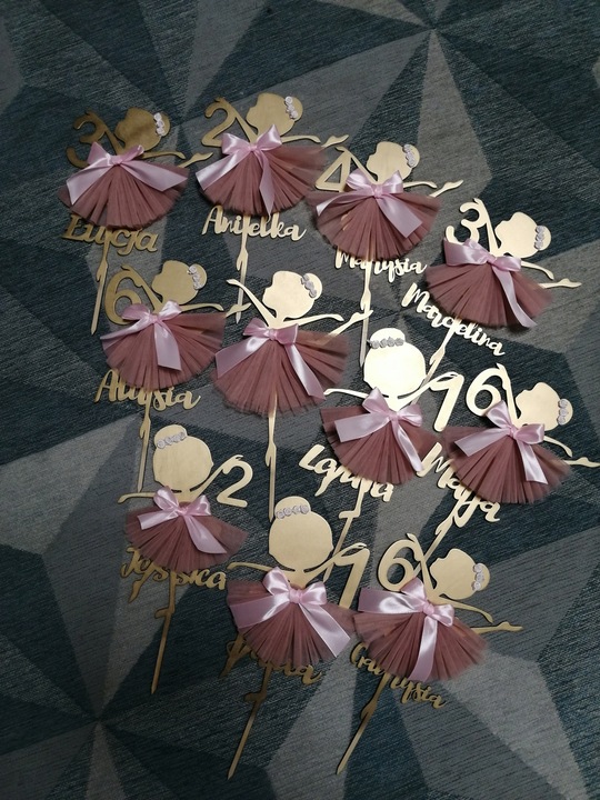 Topper Baletnica z cyfrą, urodziny