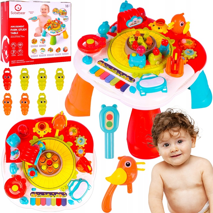 STOLIK EDUKACYJNY INTERAKTYWNY PIANINKO CIUCHCIA PIANINKO BĘBENEK PTASZEK