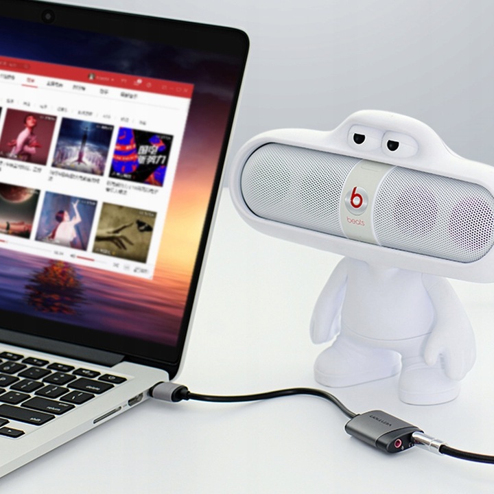 2 x Vention Zewnętrzna Karta Dźwiękowa Adapter USB-A Mikrofon Słuchawki 0,1