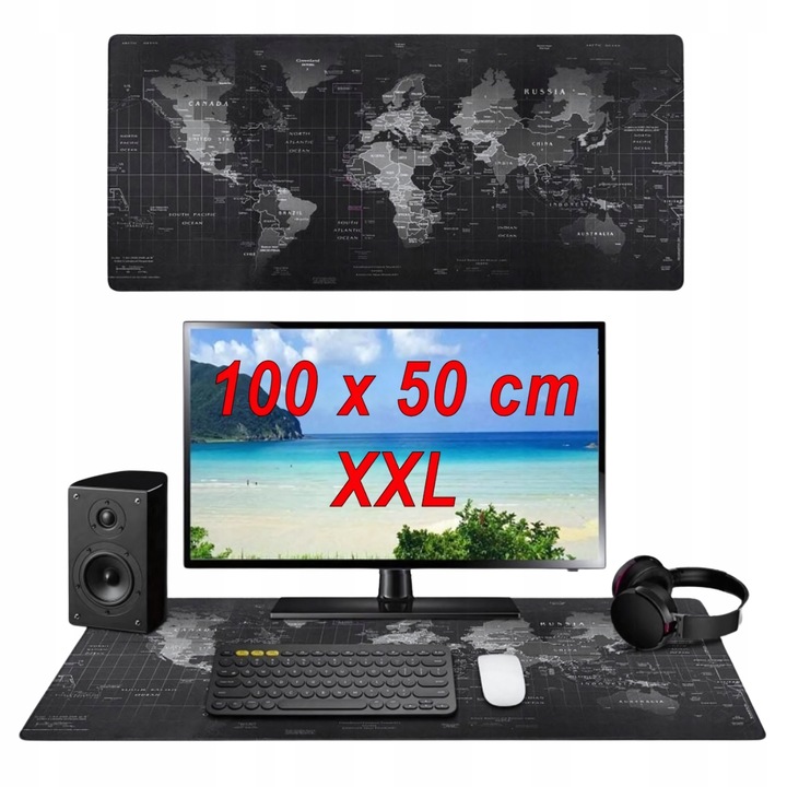Podkładka pod mysz i klawiaturę mata na biurko DUŻA 100x50cm GAMINGOWA xxl