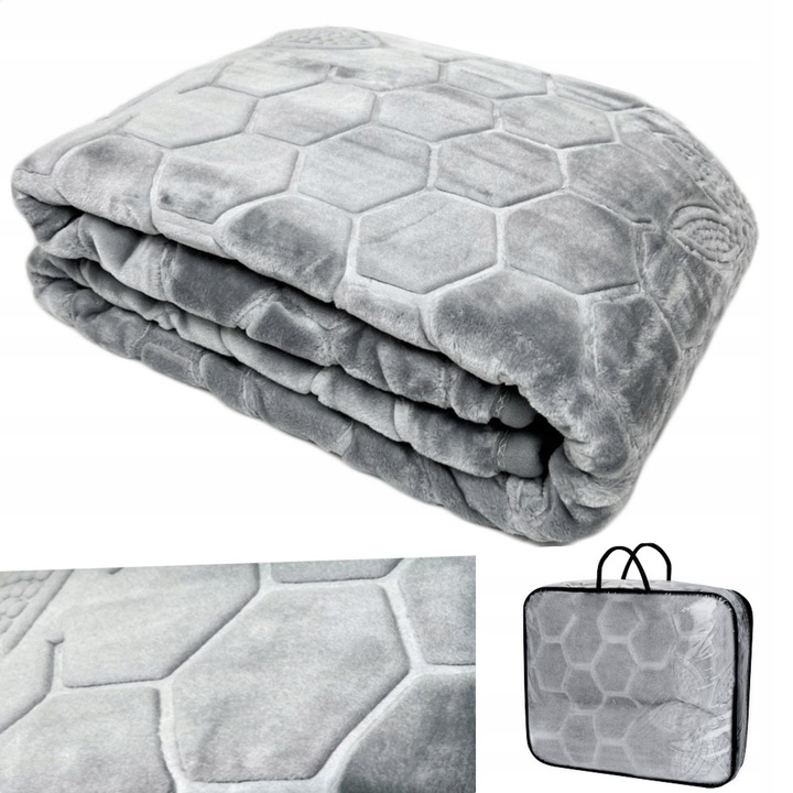 GRUBY KOC AKRYLOWY NARZUTA NA ŁÓŻKO NA KANAPE NAROŻNIK CIEPŁY PLED WALIZKA