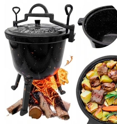 Kociołek żeliwny EMALIOWANY Meyerhoff MARMUREK 10l