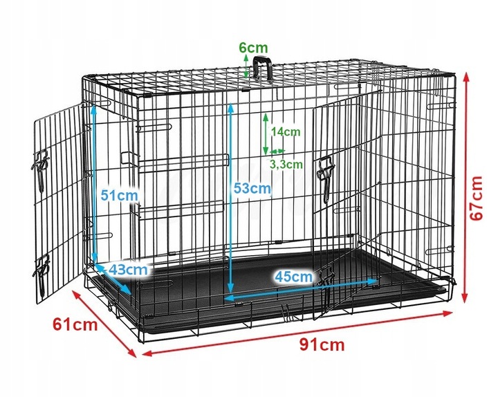 KLATKA METALOWA KENNELOWA TRANSPORTER DLA PSA KOTA ZWIERZĄT XL