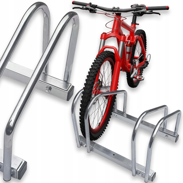 STOJAK NA 2 ROWERY PARKING ROWEROWY UCHWYT NA 2 STANOWISKA STAL NIERDZEWNA