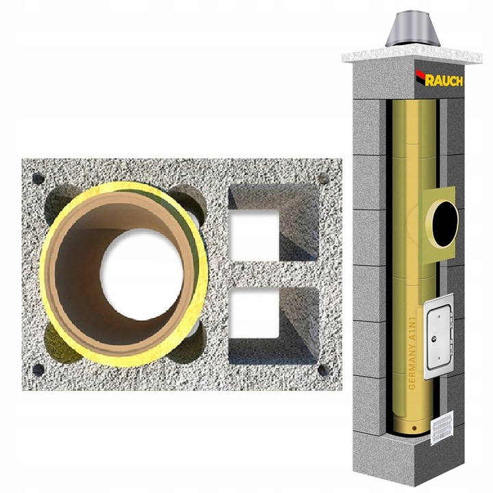 System kominowy RAUCH 8m komin fi 200 ceramiczny OCIEPLONY systemowy