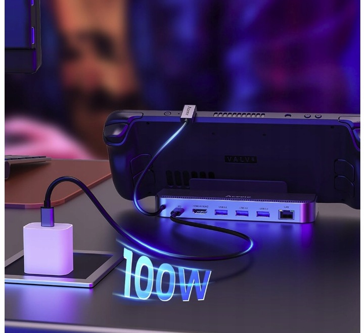 HUB Dock USB-C do MSI CLAW LEGION GO ASUS ROG ALLY HDMI 4K 60Hz LAN USB 3.0