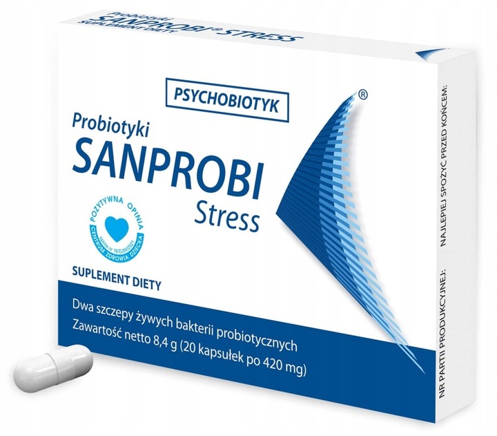 Sanprobi Stress probiotyk do ochrony jelit, kapsułki 20 szt
