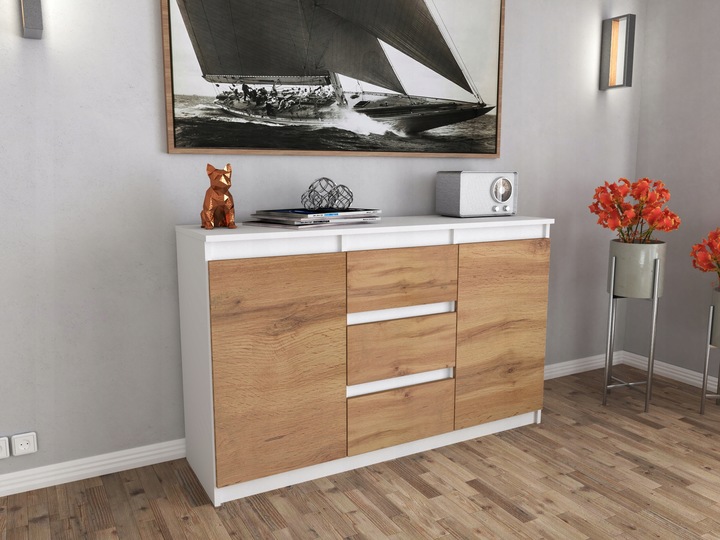 Komoda ANTRACYT WOTAN z szufladami Duza Szafka AGA 120cm do Sypialni