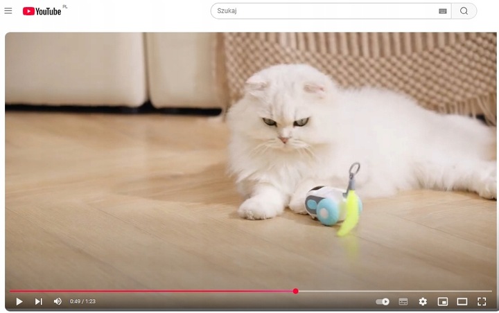 ZDALNIE STEROWANA ZABAWKA POJAZD MYSZ DLA KOTA INTERAKTYWNA NA PILOT AUTO