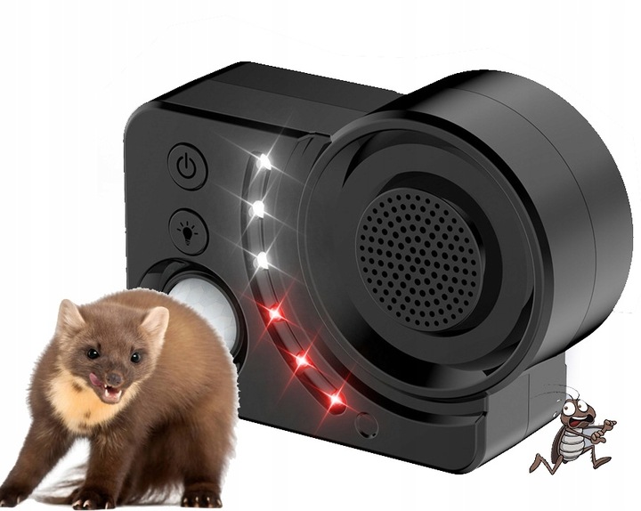 ODSTRASZACZ GRYZONI KUNY MYSZY MOCNY CZUJNIK RUCHU RIWALL RSK-01