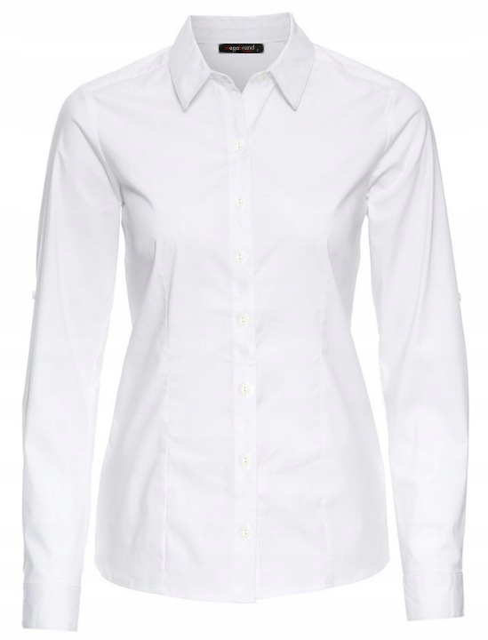 Elegancka Koszula Damska Taliowana Wizytowa Biała M_38