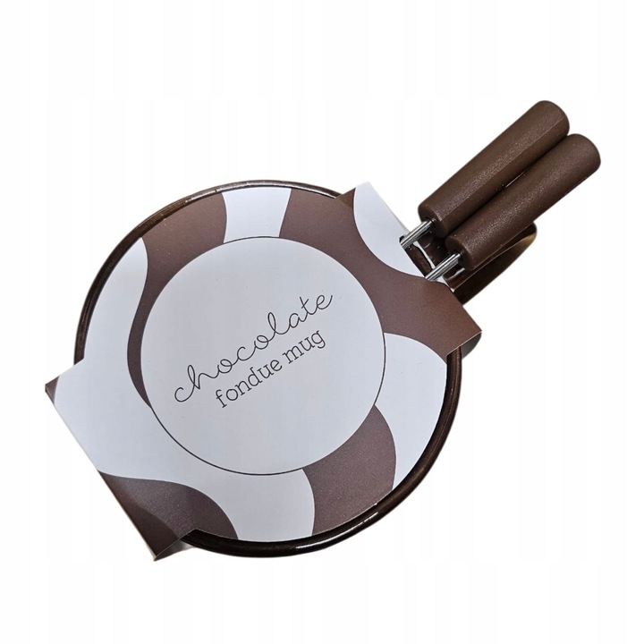 Kubek do Czekoladowego FOUNDE Podgrzewacz do czekolad ZESTAW z Widelczykami