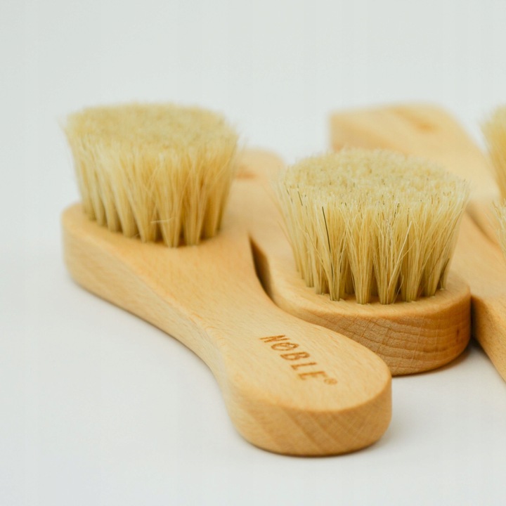 Szczotka naturalna z konia do masażu na sucho twarzy dekoltu biustu