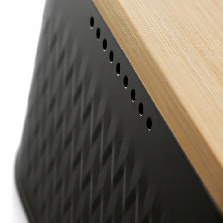 CHLEBAK Stalowy DESKA do KROJENIA BAMBUS Tadar Iconic 34x18x12,5 cm CZARNY