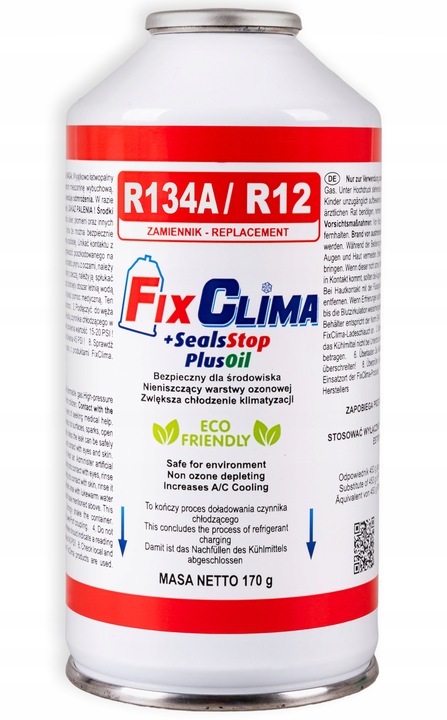 ZESTAW DO NAPEŁNIANIA KLIMATYZACJI AUT 2x GAZ R134A USZCZELNIACZ CZYNNIK