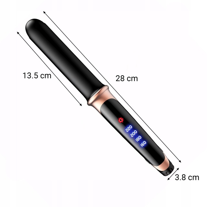 PROSTOWNICA DO WŁOSÓW CERAMICZNA EKRAN LCD 2W1 LOKÓWKA LEKKA CZARNA