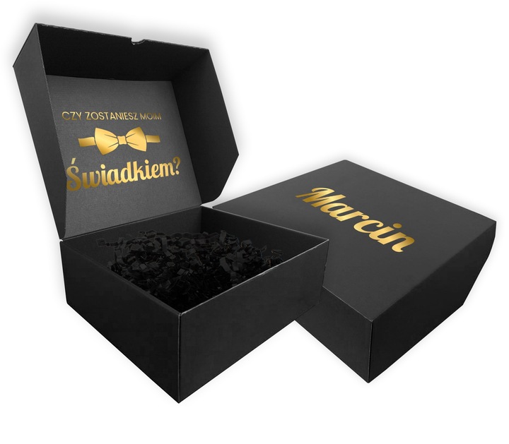 PUDEŁKO PREZENTOWE DLA ŚWIADKA CZY ZOSTANIESZ MOIM ŚWIADKIEM WYPEŁNIACZ
