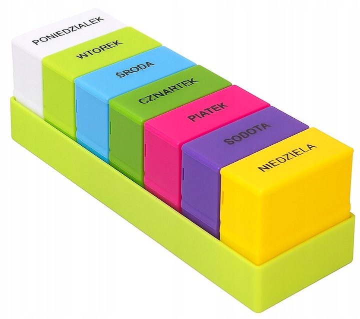 Organizer na leki Tygodniowy Kasetka Pojemnik kasetka na tabletki 7/4 DA402