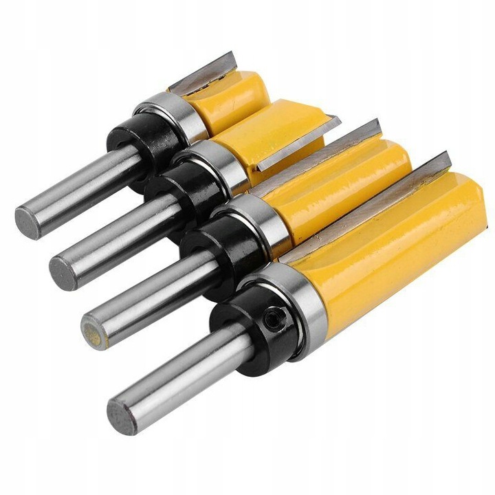 FREZ PROSTY KOPIUJĄCY Z ŁOŻYSKIEM DO DREWNA TRZPIEŃ 8 MM 4 SZT