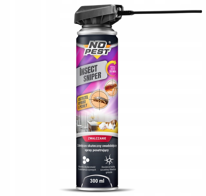 ŚRODEK PREPARAT AEROZOL OPRYSK SPRAY NA RYBIKI PCHŁY NO PEST SNIPER