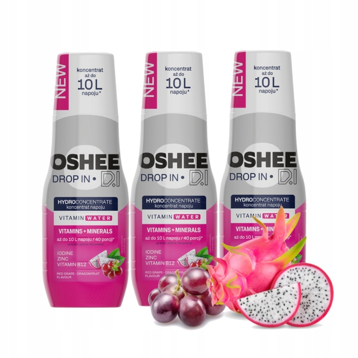 3x Hydrokoncentrat OSHEE DROP IN Witaminy i Minerały 500 ml