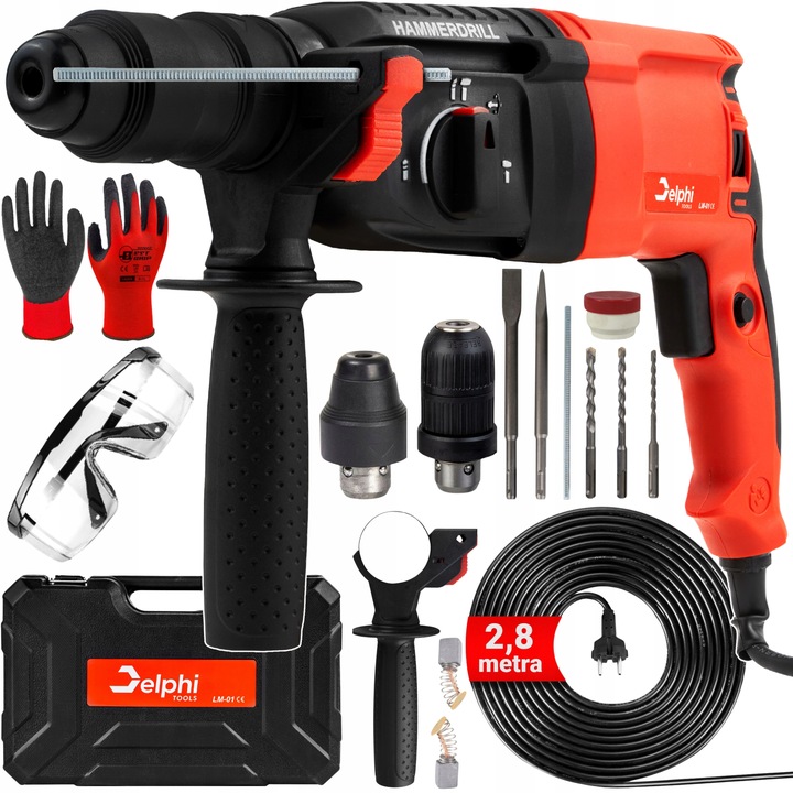 MŁOTOWIERTARKA WIERTARKA UDAROWA z UDAREM MŁOT MOCNA SDS+ 2600W +kabel