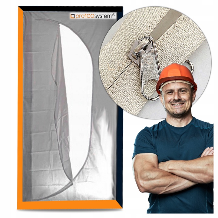 KURTYNA PRZECIWPYŁOWA Drzwi Remontowe Budowlane Z ZAMKIEM BŁYSKAWICZNYM