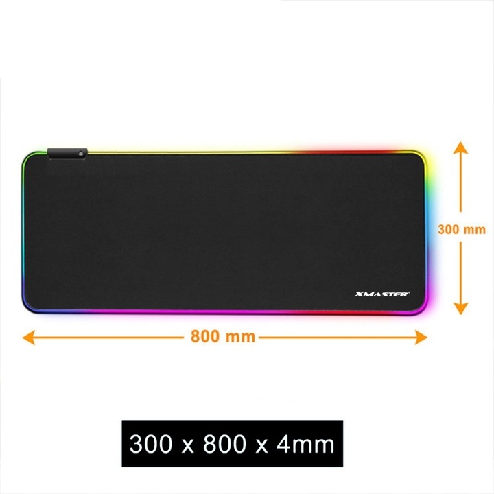 PODKŁADKA POD MYSZKĘ RGB LED GAMINGOWA DUŻA SZEROKA XMASTER XXL