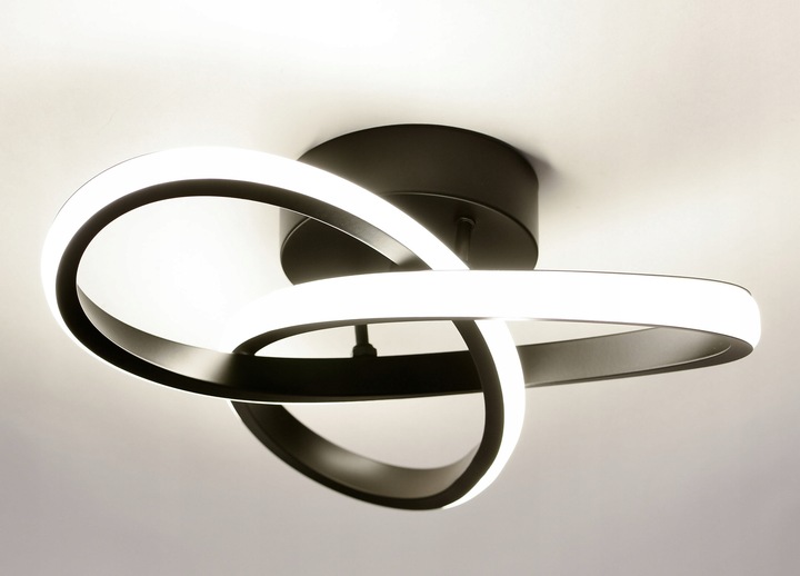 Lampa Sufitowa LED PLAFON Żyrandol 24W Barwa Neutralna Czarna do