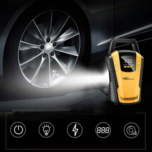 KOMPRESOR SAMOCHODOWY Pompka Sprężarka 12V LED LCD