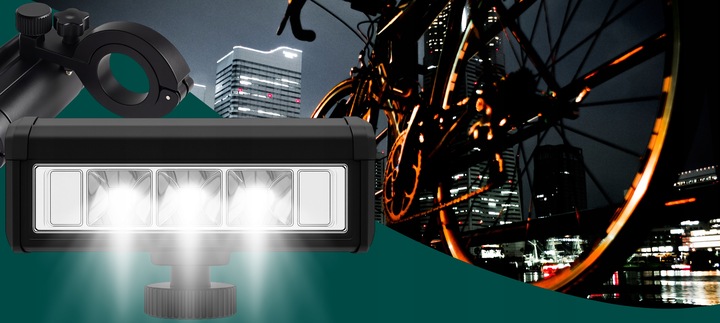 LAMPKA ROWEROWA PRZEDNIA LED NA PRZÓD KIEROWNICĘ ROWERU MOCNA USB 1200lm