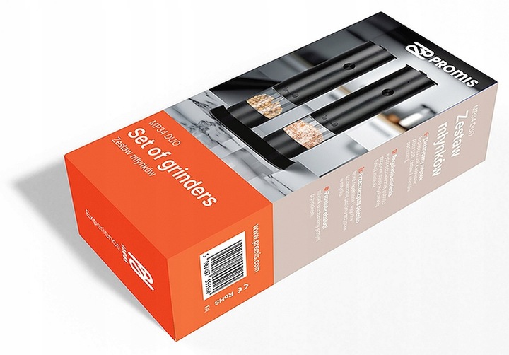 ELEKTRYCZNY MŁYNEK DO PIEPRZU SOLI PRZYPRAW AKUMULATOR USB-C ZESTAW 2