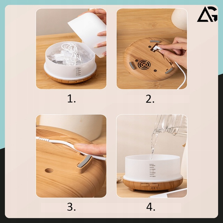 NAWILŻACZ POWIETRZA LAMPKA NOCNA DO SYPIALNI DLA DZIECI DYFUZOR