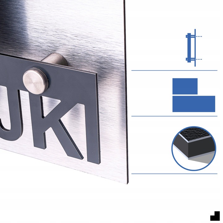 DUŻY NUMER DOMU TABLICZKA ADRESOWA Z NUMEREM DOMU 48x38cm ANTRACYT