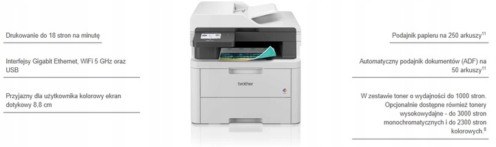 MFP laserowe (kolor) Brother MFC-L3740CDW / MFCL3740CDW Duplex Wifi